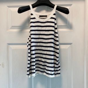 Black and White Stripe Knit Tank Top